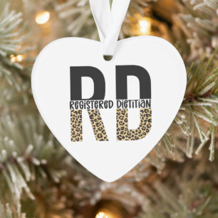 RD Registered Dietician Cheetah Print RD Gifts Ornament