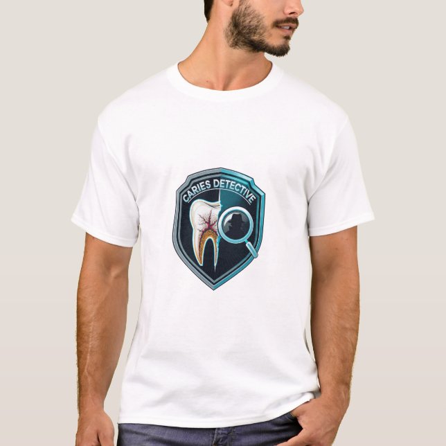 RDH Caries Detective Badge Design | Minimalist Den T-Shirt (Front)