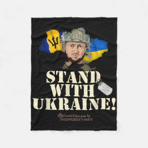 Rdos Stand With Ukraine Selensky Flag Of Rdos  Fleece Blanket
