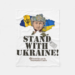 Rdos Stand With Ukraine Zelensky Flag Rdos  Fleece Blanket