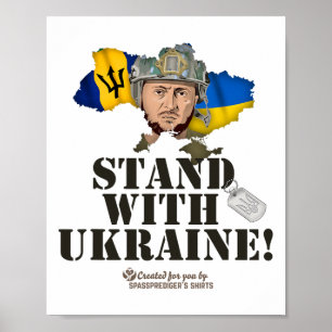 Rdos Stand With Ukraine Zelensky Flag Rdos Poster