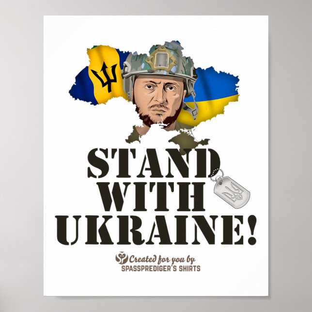 Rdos Stand With Ukraine Zelensky Flag Rdos  Poster (Front)