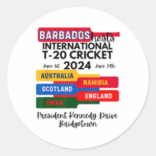 Rdos T-20 International Cricket Classic Round Sticker