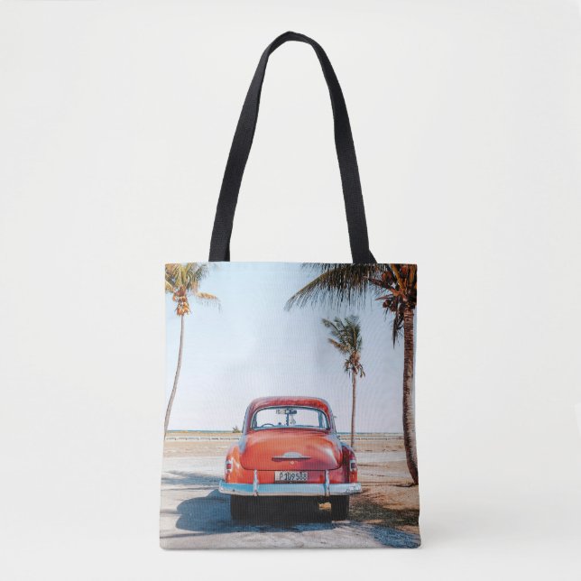 Re beetle beside coconut trees tote bag (Front)