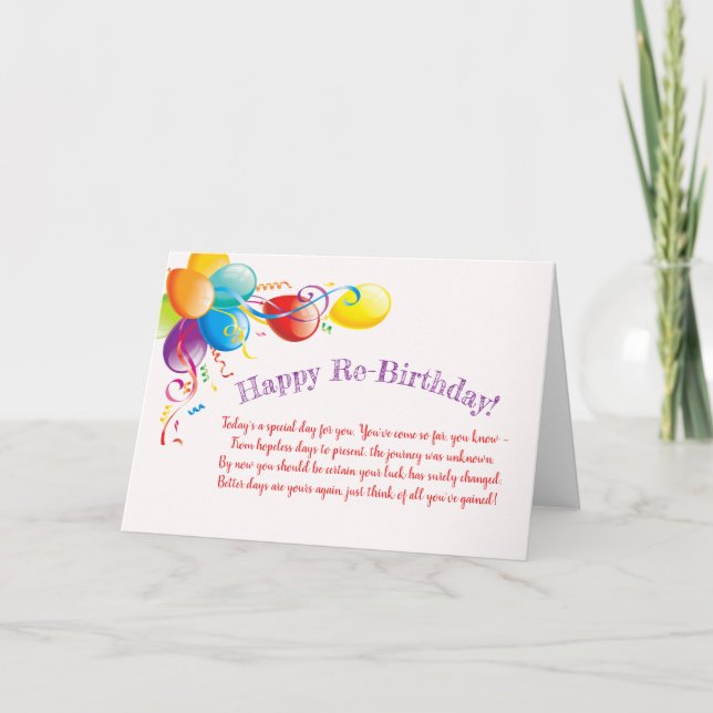 Re-Birthday for cancer patients Thank You Card (Front)