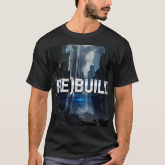 (RE)BUILD - Chrome Text City Ruins Motivational De T-Shirt