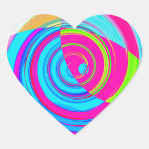 Re-Created Spiral Painting Heart Sticker