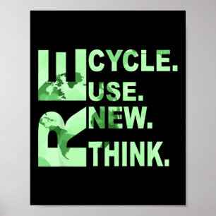 Re Cycle Use New Think Men Women Recycle Reuse Ren Poster