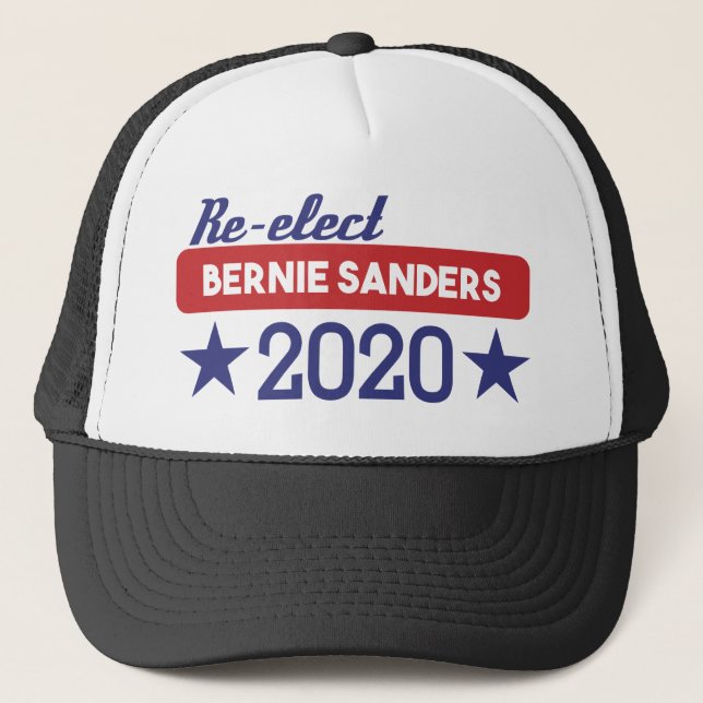 Re-Elect Bernie Sanders 2020 Stars Trucker Hat (Front)