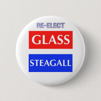 RE-ELECT Glass Steagall 6 Cm Round Badge