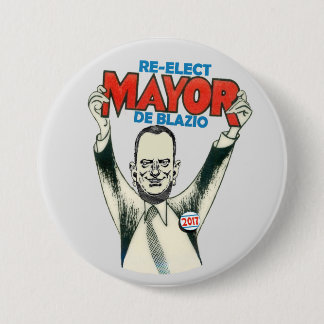 Re-Elect Mayor De Blazio in 2017 7.5 Cm Round Badge