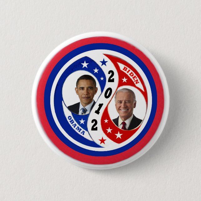 Re-Elect Obama Biden 2012 6 Cm Round Badge (Front)
