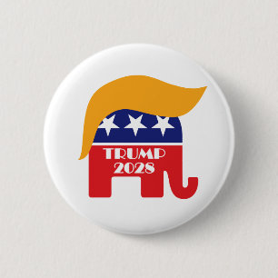 Re-elect President Trump 2028 3rd Term 6 Cm Round Badge