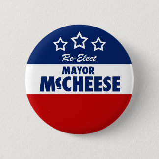 Re-Elect the Mayor cheesy campaign button