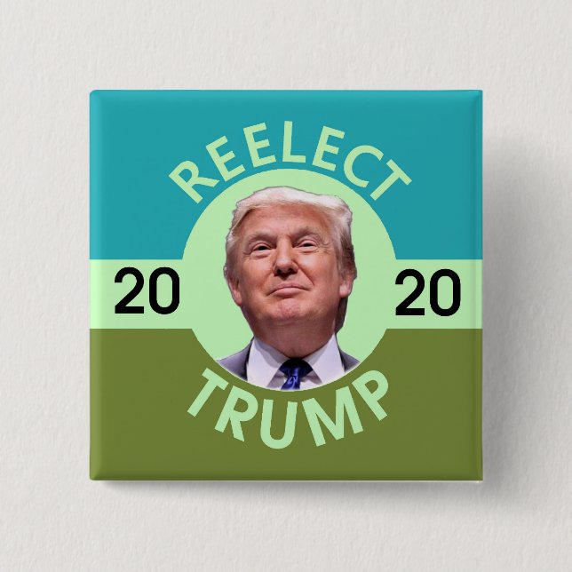 Re-Elect Trump 15 Cm Square Badge (Front)