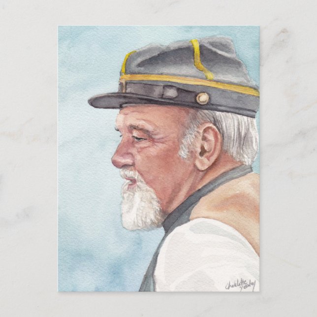 Re-enactor Watercolor Art Postcard (Front)