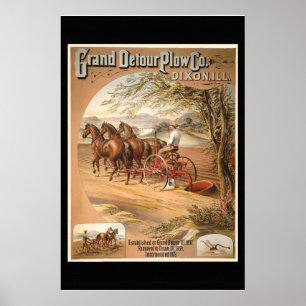 Re-issued Vintage Plough Company Advertising Poster