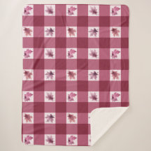 Re Maple Leaf Buffalo Plaid Sherpa Blanket