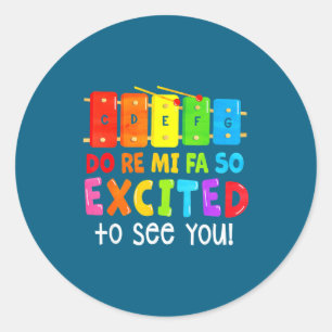 Re Mi Fa So Excited Classic Round Sticker