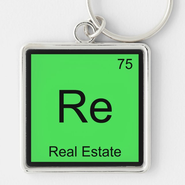 Re - Real Estate Chemistry Element Symbol Funny T Key Ring (Front)