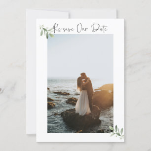 Re-save Our Date Vertical Photo Card - Watercolor