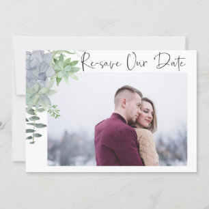 Re-save the Date Photo Card - succulents
