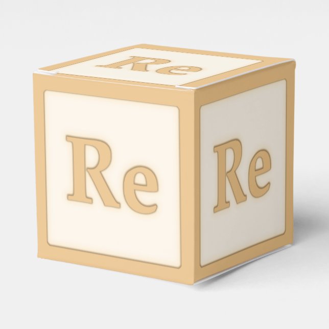 "Re" Solfeggio Musical Baby Blocks Orange Favour Box (Front Side)