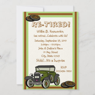 Re-Tired/ Retirement Party Invitation