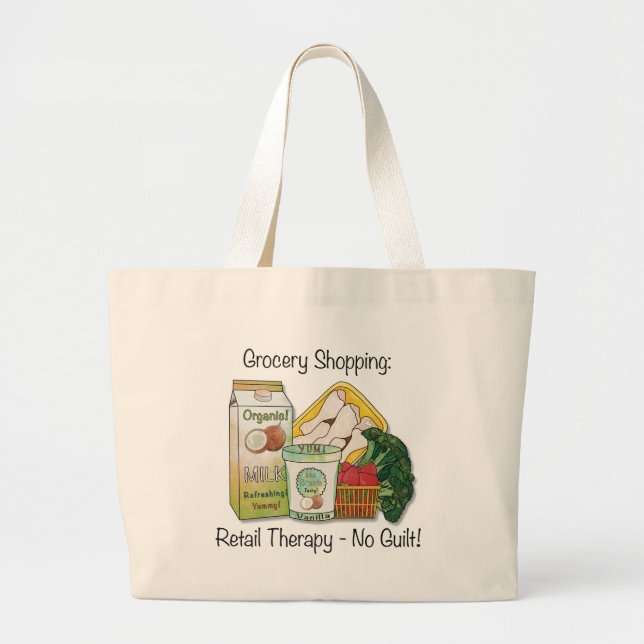 Re-useable Grocery Tote-bag with a sense of humour Large Tote Bag (Front)