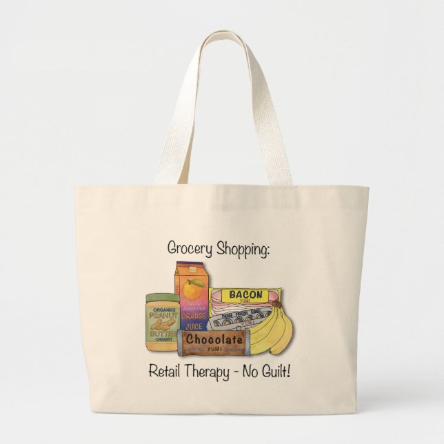 Re-useable Grocery Tote-bag with a sense of humour Large Tote Bag (Front)