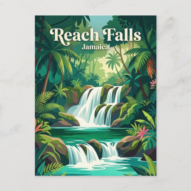Reach Falls Jamaica Postcard (Front)