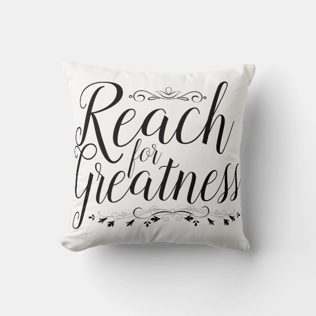 Reach for Greatness Calligraphy Cushion (Front)