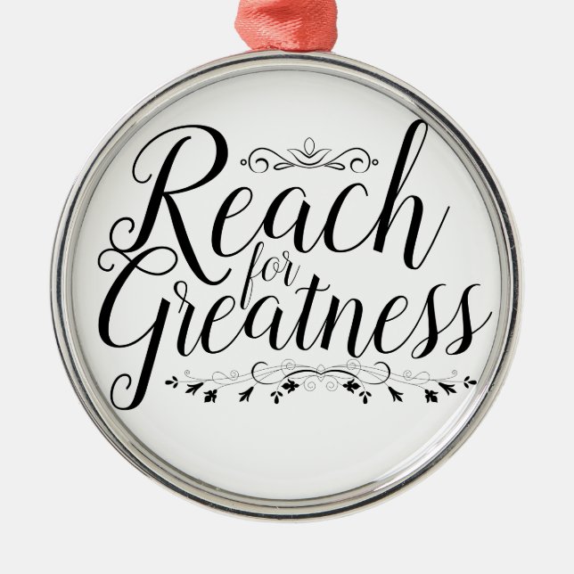 Reach for Greatness Calligraphy Metal Tree Decoration (Front)
