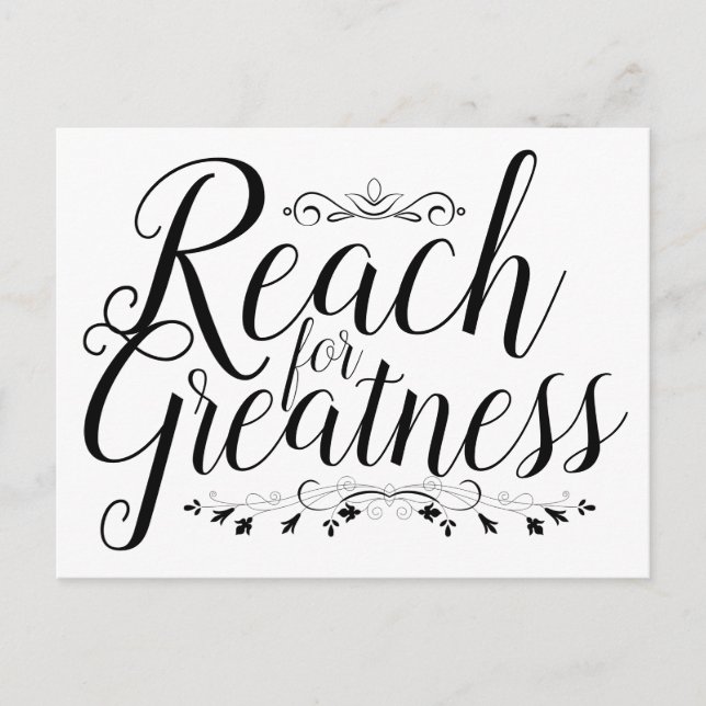 Reach for Greatness Calligraphy Postcard (Front)