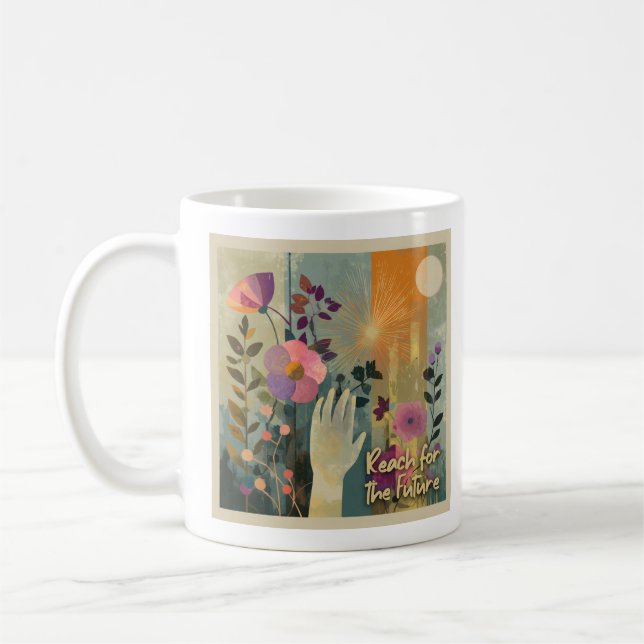 Reach for the Future Solarpunk Mug (Left)