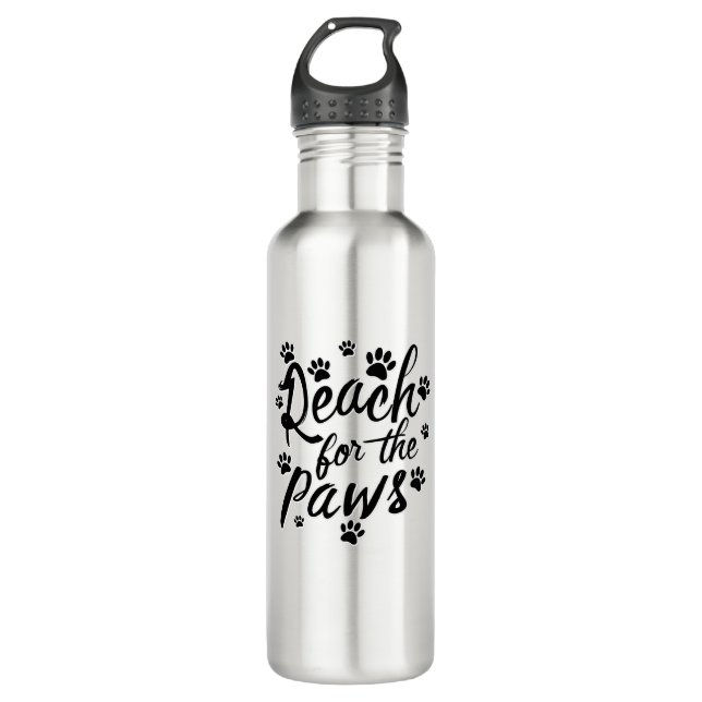 Reach For The Paws Typography 710 Ml Water Bottle (Front)