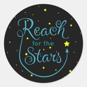 Reach for the stars classic round sticker