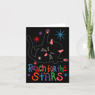 Reach For The Stars Funny Cat  Card