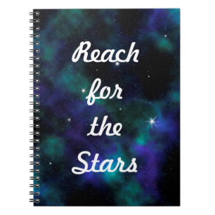 Reach for the Stars Galaxy Inspiring Quote Notebook