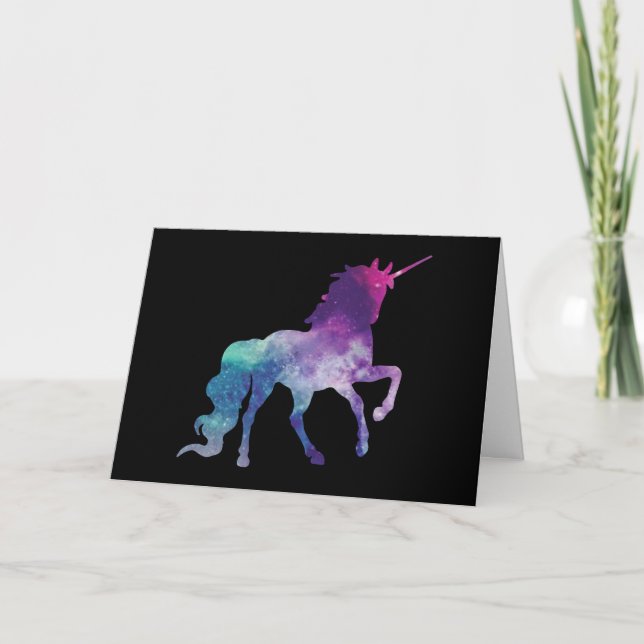 Reach for the Stars Galaxy Unicorn Design Card (Front)