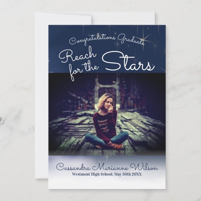 Reach for the Stars Graduation Announcement (Front)