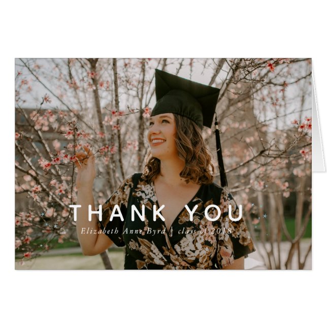 Reach for the Stars Graduation Thank You Card (Front Horizontal)