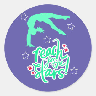 Reach for the Stars Gymnastics Tumbling  Classic Round Sticker