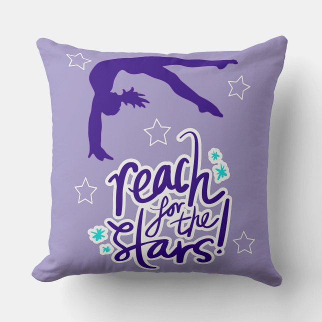 Reach for the Stars Gymnastics Tumbling  Cushion (Front)