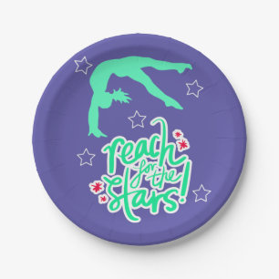 Reach for the Stars Gymnastics Tumbling   Paper Plate