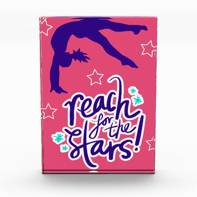 Reach for the Stars Gymnastics Tumbling  Photo Block (Front)