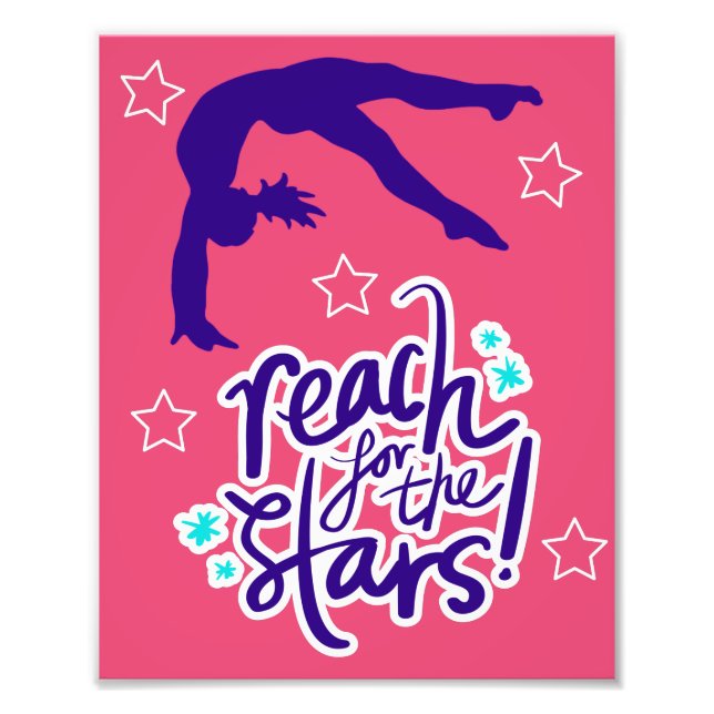 Reach for the Stars Gymnastics Tumbling   Photo Print (Front)