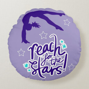 Reach for the Stars Gymnastics Tumbling    Round Cushion