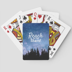 Reach For the Stars Motivation Inspiration Quote B Playing Cards