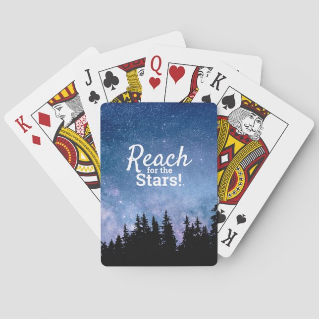 Reach For the Stars Motivation Inspiration Quote Playing Cards (Back)